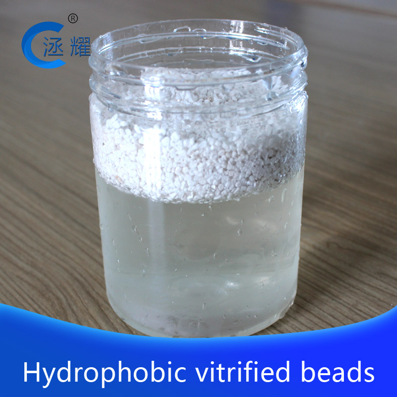 Hydrophobic vitrified beads